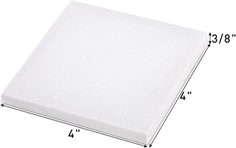 Tosnail 24 Pieces 3" x 3" Mini Canvas Panels Mini Stretched Canvas Small Canvas Boards Square Canvas for Painting, Craft in Saudi Arabia