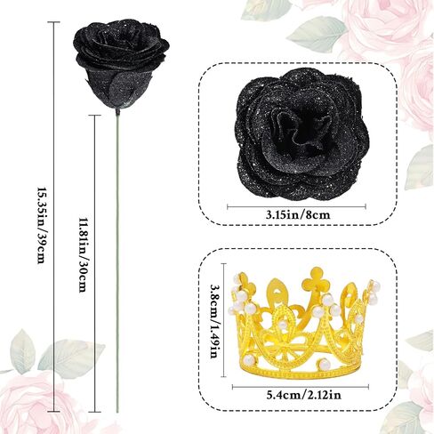 Waipfaru Glitter Roses Bouquet, DIY Fake Glitter Flowers Bouquet, Everlasting Shiny Artificial Red Rose Bouquet, Anniversary, Engagement, Wedding，24 Roses in Saudi Arabia