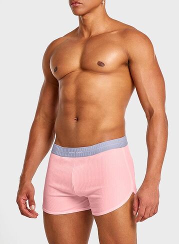 Mizok Mens Side Side Side Sexy Cotton Boxer Shorts with jockstrap وحقيبة قابلة للإزالة in Kuwait