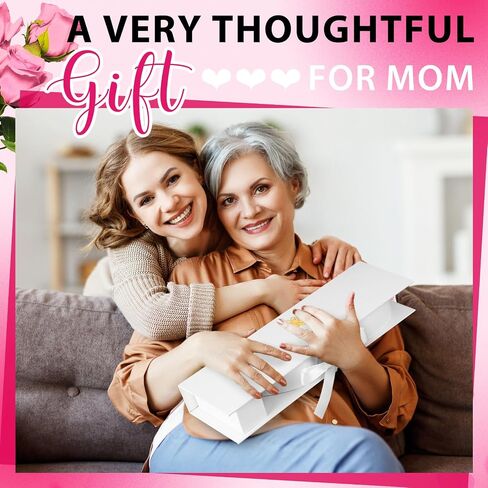 PYQTH Mom Box with 31 Flowers for Mothers Day Gift Thicker Letter Shaped Flower Gift Box Floral Fillable Packaging for Mother's Day Birthday (White with Red) in Saudi Arabia
