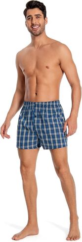 JupiterSecret Men's 100% Cotton Boxer Shorts, Men's Classic Fit Woven Underwear, 5 Pack / 10 Pack in Kuwait