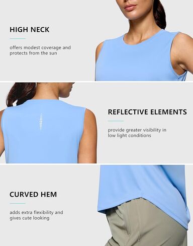 G Gradual Women's Workout Tank Tops Lightweight Sleeveless High Neck Athletic Shirts for Running Gym Tennis Pickleball in Saudi Arabia