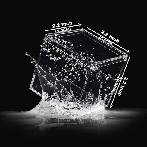 صندوق أكريليك صغير صافي مربع مربع Cube2 صندوق هدايا بلاستيكية مع غطاء صناديق شاشة صافية تخزين المجوهرات تنظيم حاويات in Kuwait