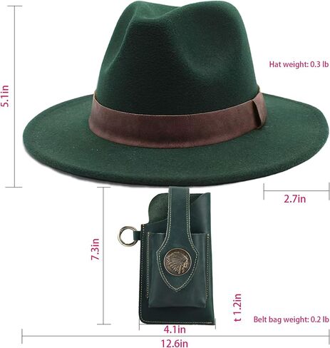 Fedora Hats for Men with Phone Bag Set - Perfect Mens Fedoras & Fashionable Fedoras for Men in Saudi Arabia