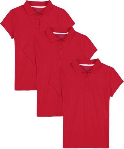 Girls' School Uniform Multipack Short Sleeve Soft Jersey Polo in Kuwait