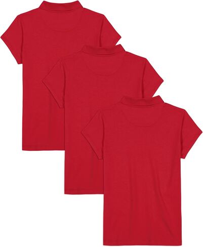 Girls' School Uniform Multipack Short Sleeve Soft Jersey Polo in Kuwait