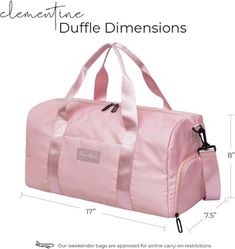Gym Bag for Women with Shoe Compartment and Wet Pocket | Durable Lightweight Gym Bag with Motivational Quote| Great for Exercise and Overnights in Saudi Arabia