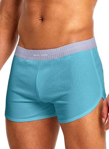 Mizok Mens Side Side Side Sexy Cotton Boxer Shorts with jockstrap وحقيبة قابلة للإزالة in Kuwait