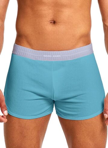 Mizok Mens Side Side Side Sexy Cotton Boxer Shorts with jockstrap وحقيبة قابلة للإزالة in Kuwait
