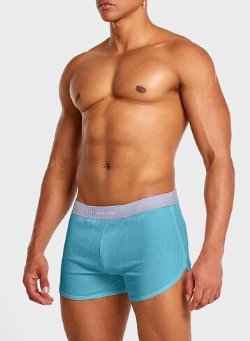 Mizok Mens Side Side Side Sexy Cotton Boxer Shorts with jockstrap وحقيبة قابلة للإزالة in Kuwait