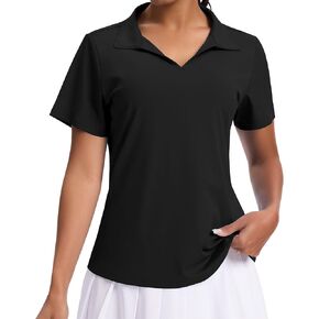 Joygirl Women's Golf Polo Dorts Collared V-te-tech Short Sleeve Tennis Shirt Upf 50+ Quick Dry Moisture Wicking Golf Tops