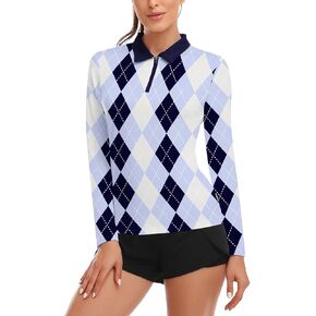 Soneven Womens Long Sleeve Polos 1/4 Zip Moisture Wicking Collared Golf Shirt Slim Fit