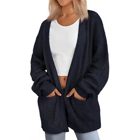 LILLUSORY Womens Oversized Cardigans Soft Knit Cardigan Sweater with Pockets