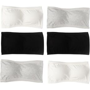 Girl's Bandeau Bra with Removable Padding Strapless Tube Bra for Girls and Teens