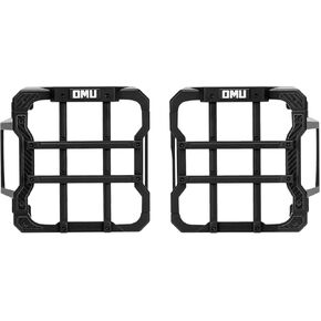 Omu Genesis Series Cover Aluminium Light Light متوافق مع 2018-2025 Jeep Wrangler JL ، محمية مصابيح ضوء محمية محمية.