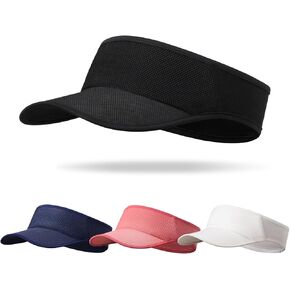 Adjustable Elastic Cord with Button Visor, Sun Protection Mesh Quick-Dry Sport Visor Hat Women Men for Running, Tennis&Golf