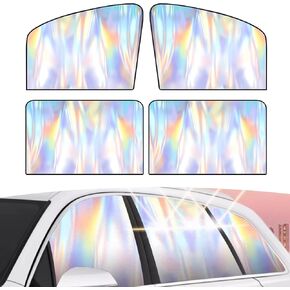4 PCS Car Window Shades, Foldable Automotive Side Window Sun Shade, Blackout Magnetic Car Privacy Curtains, Easy to Store Window Cover, Universal for Summer Sunshade