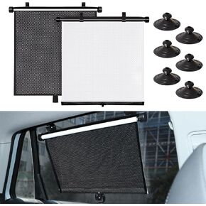 XCBYT Car Window Shades for Baby, Side Window Sun Shade, Car Window Roller Shade with Blocking UV Glare and Heat, Retractable Roller Sunshade with Suction Cups for Kids (2 PCS)