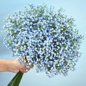 Artflower Babys Breath Artificial Flowers, 12Pcs Baby Breath Flowers Artificial Bulk, Fake White Gypsophila Babies Breath Real Touch Flowers for Wedding Bouquet Floral Arrangement Party Home Decor