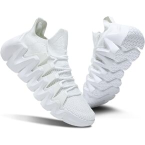 Men's Lightweight Walking Sneakers - Breathable Cushioning Gym Shoes Slip-Resistant Athletic Shoes for Running