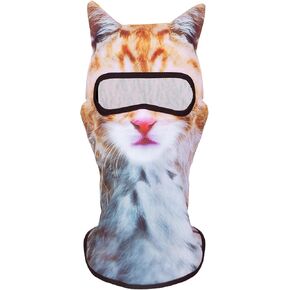 3D Cat Ski Balaclava Face Mask مع آذان - قناع قطة مقاومة للرياح وتنفس للتزلج ، ومهرجانات الموسيقى ، عيد الهالوين ، الحفلات