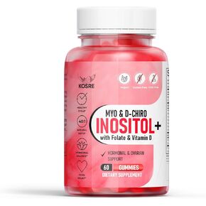 Myo-Inositol & D-Chiro Inositol Gummies – 40:1 Ratio with Folate, Vitamin D3 & PCOS Mineral Blend – 60 Gummies