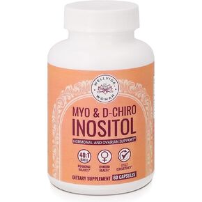زجاجة ملحق Myo-Inositol & D-Chiro Inositol (60 كبسولة) 40: 1 كبسولة لدعم المبيض Myo-Inositol 1000mg & D-Chiro 25mg كبسولات إينوسيتول ث/ كارونوسيتول-إينوسيتول يوميا للنساء