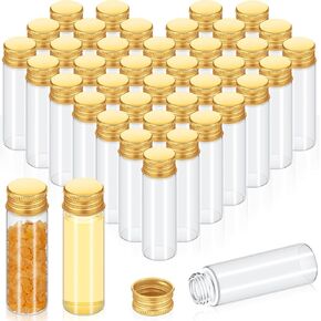 100 pcs قوارير صغيرة صافية التوابل الجرار المصغرة مع الأغطية زجاجات زجاجية صغيرة مع أغطية معدنية من الألومنيوم المسمار الحاويات عينة من الحاويات لمسحوق كريمة المجوهرات التجميلية (10 مل ، أغطية فضية)