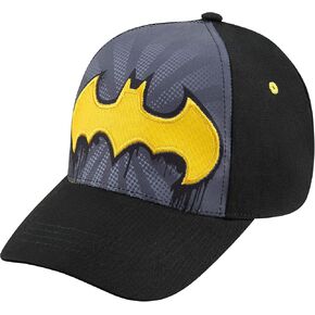 DC Comics Boys Batman Baseball Cap - سن 4-7 أسود/أصفر