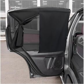 2 PCS Car Window Shade, Double Layer Mesh Privacy Sunshade for Auto Side Window, Magnetic Breathable Curtain for Baby & Kids Blocks Sun & Heat, Universal Car Accessories