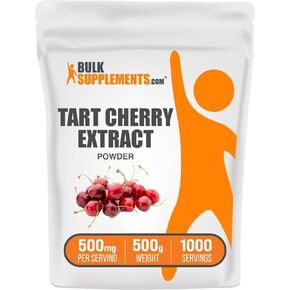 BulkSupplements.com Tart Cherry Extract Powder - Tart Cherry Supplement, Herbal Supplement - Antioxidant Source, Gluten Free, 500mg per Serving, 250g (8.8 oz) (Pack of 1)