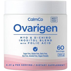 Ovarigen Myo & D-Chiro Inositol Blend Powder – 40:1 Blend with Folic Acid, Help Manage PCOS Symptoms, Hormone Balance, and Natural Fertility Aid, 30 Servings