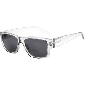 BLUEMOKY Square Bifocal Sunglasses for Men: Reading Glasses with UV400 Protection - Retro Shades Classic Rectangle Frame
