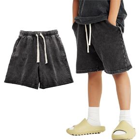Pehmea Boys Shorts Cotton Cotton Shorts ، Athletic Casual Jogger Loose Fit Fit Short with mobicets medication cercting for 5-14y