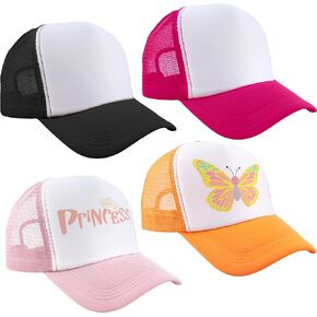 4 PCS Child Childmation Hats Hats Mesh Baseball Hat DIY DIY Flant Trucker Hats للأطفال الرياضة في الهواء الطلق