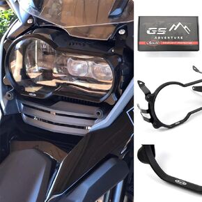 Black Headlight Protector Cover Guard Compatible with BMW R1250GS 2019-2024 LC & ADV include, R1200GS 2013-2018 LC include, Motorcycle Accessories Parts