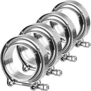 2 X 3.0" V Band Clamp with Male Female Flange 304 Stainless Steel for boost piping, turbines, blow-off valves, exhaust valves, 2 Pack