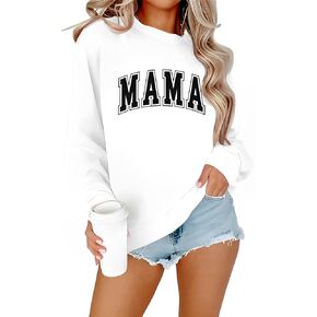 نساء ماما من النوع الثقيل قميص الحياة USA Sweatshirt Graphic American Flag Sirt Tops Sweater الوطني