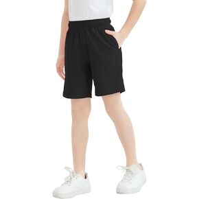 QBK Boys Girls Basketball Shorts Toddler 2T-16 Youth Athletic Shorts for Soccer & Gym Moisture Wicking Mesh & Dri-Fit
