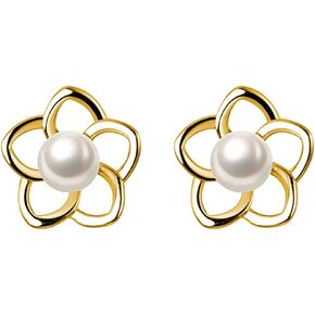 REFFEER 925 Sterling Silver Small Pearl Flower Actors for Women Teens Perfects Pertite Flower Studs arits in Kuwait