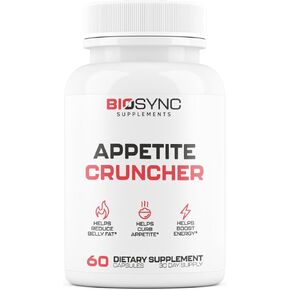 Appetite Cruncher - Weight Loss Pills for Women & Fat Burner for Men to Boost Metabolism, Appetite Suppressant, Carb Blocker | 5 Research Backed Ingredients for Weight Loss - 60 Diet Pills for Adults