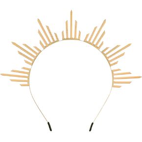 Sun Goddess Halo Crown - Renfaire Sunburst Spikes Headpiece for Women Renaissance Cosplay Costume