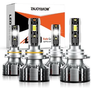 مصابيح المصابيح الأمامية LED متوافقة مع Honda Civic 2004 2005 2006 2007 2009 2008 2010 2011 2012 2013 2014 2015 ، 9005 9006 High Low Beam Light Light