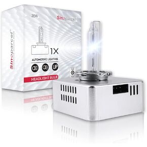 Sinoparcel D5S HID Headlight Bulb with Integrated Ballast - 6000K 35W Xenon Replacement High Low Beam Bulb - Pack of 1