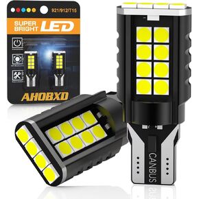 921 مصباح LED مصباح عكسي ، 921 912 906 W16W T15 مصابيح LED Canbus خالية من الأخطاء ، غير قطبي تم ترقيته 921 مصابيح و 6000K عالية الساطعة （حزمة 2）