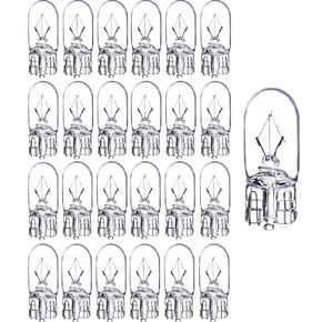 25 Pack 194 light bulb 168 W5W 1/4 Wedge Base 12V 5W Clear for Cars Landscape RV Camper T10 2825 Car Signal Replacement for 147 152 158 159 161 184 192 193 259 280 285 447 464 501