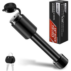 BOYISEN Trailer Hitch Pin Lock - Locking Hitch Pin with 5/8" Pin for Class III/IV/V 2" Hitches, Receiver Hitch Lock Pin with 2 Keys for RVs Trailer Truck Car Boat, Weatherproof Anti-Theft (Pack of 1)
