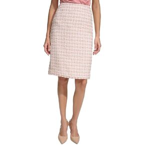 Calvin Klein Womens Glen Plaid Spring Snic Pencil Skirt Pink 6