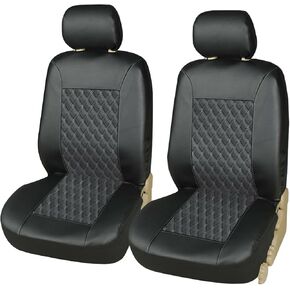 Mandark 4PCS Car Seat Cover, PU Leather Vehicle Seat Protector Full Sets, Waterproof Automotive Front Seats and Rear Bench Protection Guard Accessories, Universal for SUV, Truck, RV (Black)
