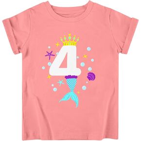 Lovekider Girls Birthday T Shirts Cotton Short Sleeve T-Shirts Tee Party Clothing 3-6 Years